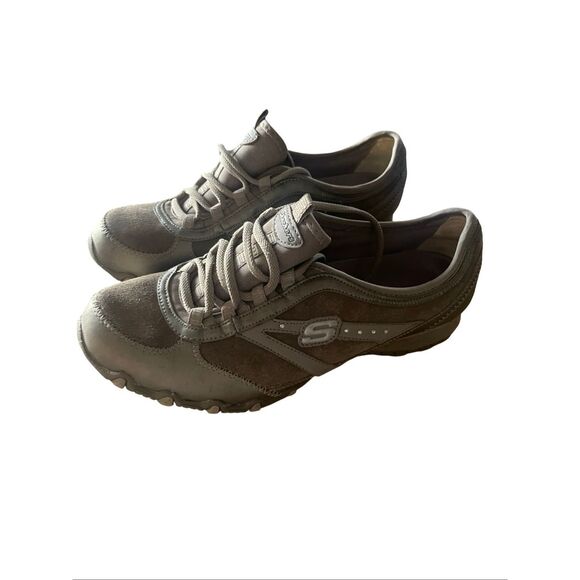 Skechers Womens Brown and Gold Lace Up Walking Athletic Sneakers Shoes Size 9.5 - Picture 9 of 12